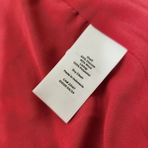 Talbots Berkshire Crop Button Jacket Wool Blend Womens 10 Holly Berry Classic - Picture 11 of 12